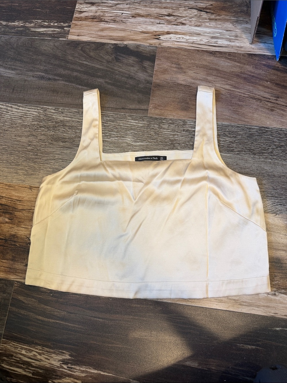Abercrombie & Fitch Satin Square-Neck Crop Tank